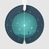 Deep Space Atomic Clock Poster, Blue Version. Ornament (Rückseite)