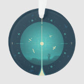 Deep Space Atomic Clock Poster, Blue Version. Ornament (Vorderseite)