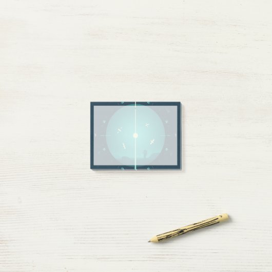 Deep Space Atomic Clock Poster, Blue Version. Post-it Klebezettel (Auf Schreibtisch)