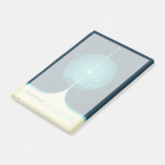 Deep Space Atomic Clock Poster, Blue Version. Post-it Klebezettel (angewinkelt)