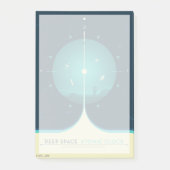 Deep Space Atomic Clock Poster, Blue Version. Post-it Klebezettel (Vorderseite)