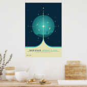 Deep Space Atomic Clock Poster, Blue Version. Poster (Küche)