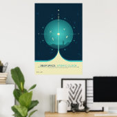 Deep Space Atomic Clock Poster, Blue Version. Poster (Heimbüro)