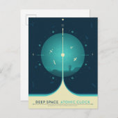 Deep Space Atomic Clock Poster, Blue Version. Postkarte (Vorne/Hinten)