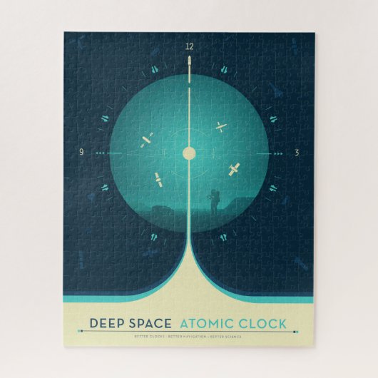 Deep Space Atomic Clock Poster, Blue Version. Puzzle (Vertikal)