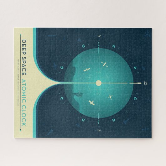 Deep Space Atomic Clock Poster, Blue Version. Puzzle (Horizontal)