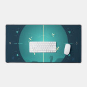 Deep Space Atomic Clock Poster, Blue Version. Schreibtischunterlage (Tastatur & Maus)