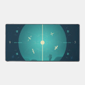 Deep Space Atomic Clock Poster, Blue Version. Schreibtischunterlage (Vorderseite)