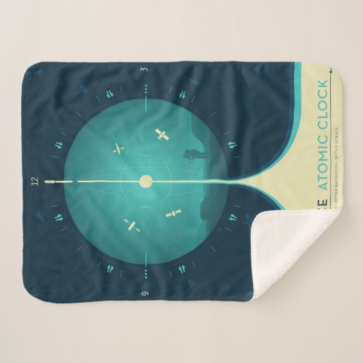 Deep Space Atomic Clock Poster, Blue Version. Sherpadecke (Vorderseite (Horizontal))