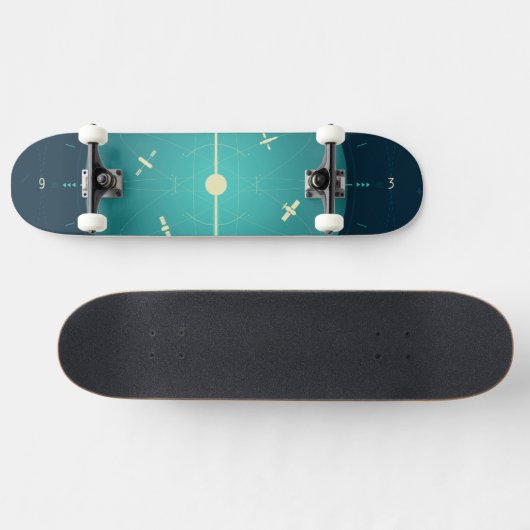 Deep Space Atomic Clock Poster, Blue Version. Skateboard (Horizontal)
