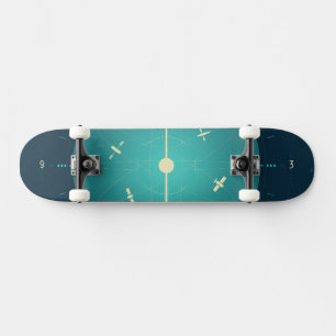 Deep Space Atomic Clock Poster, Blue Version. Skateboard