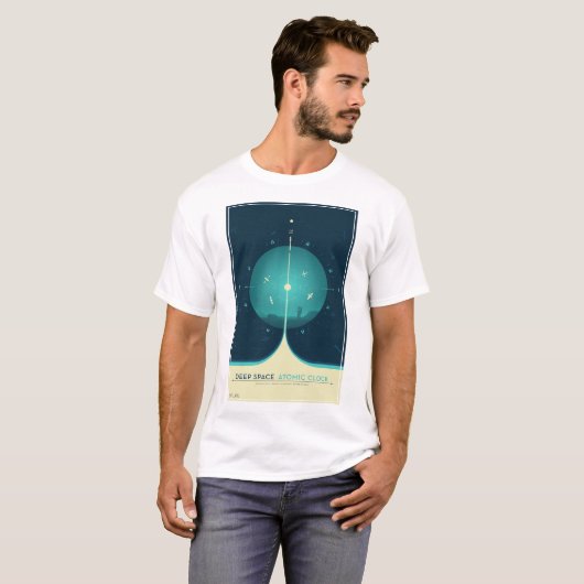 Deep Space Atomic Clock Poster, Blue Version. T-Shirt (Vorne ganz)