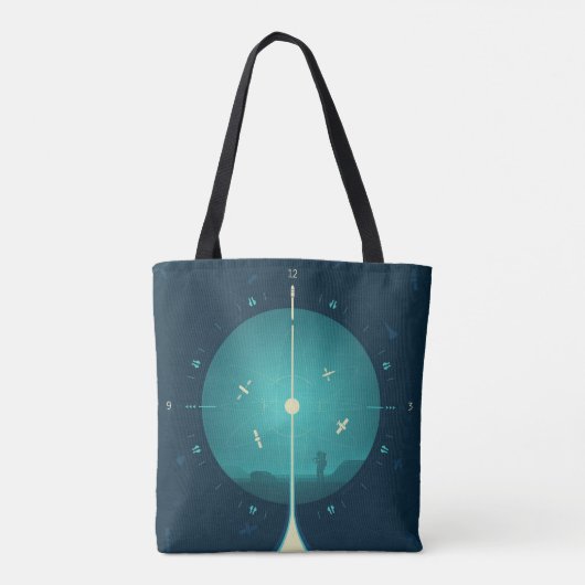 Deep Space Atomic Clock Poster, Blue Version. Tasche (Rückseite)