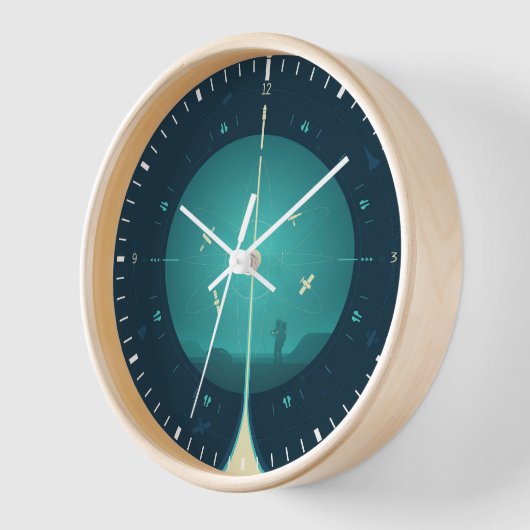 Deep Space Atomic Clock Poster, Blue Version. Uhr (Winkel)