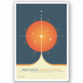 Deep Space Atomic Clock Poster, Orange Version. Aufkleber (Vorderseite)