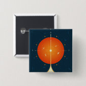 Deep Space Atomic Clock Poster, Orange Version. Button (Vorne & Hinten)