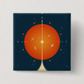 Deep Space Atomic Clock Poster, Orange Version. Button (Vorderseite)