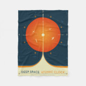 Deep Space Atomic Clock Poster, Orange Version. Fleecedecke (Vorderseite)