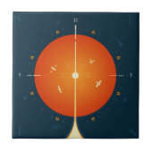 Deep Space Atomic Clock Poster, Orange Version. Fliese (Vorderseite)