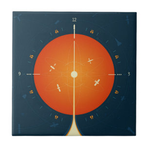 Deep Space Atomic Clock Poster, Orange Version. Fliese