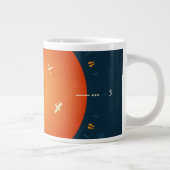 Deep Space Atomic Clock Poster, Orange Version. Jumbo-Tasse (Rechts)