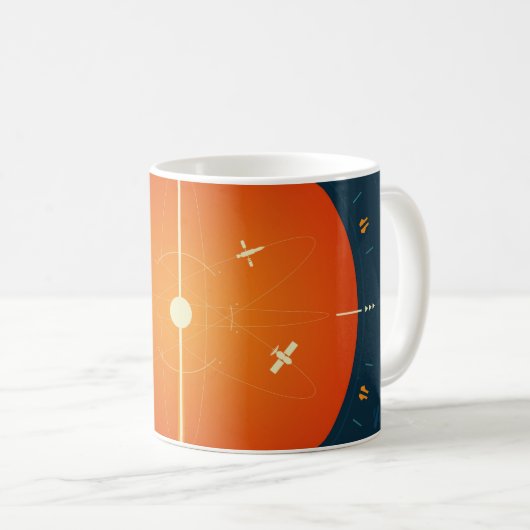Deep Space Atomic Clock Poster, Orange Version. Kaffeetasse (VorderseiteRechts)