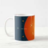 Deep Space Atomic Clock Poster, Orange Version. Kaffeetasse (Links)