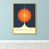 Deep Space Atomic Clock Poster, Orange Version. Leinwanddruck (Insitu (Holzboden))
