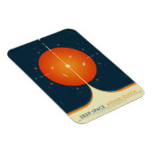 Deep Space Atomic Clock Poster, Orange Version. Magnet (Rechte Seite)