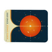 Deep Space Atomic Clock Poster, Orange Version. Magnet (Horizontal)