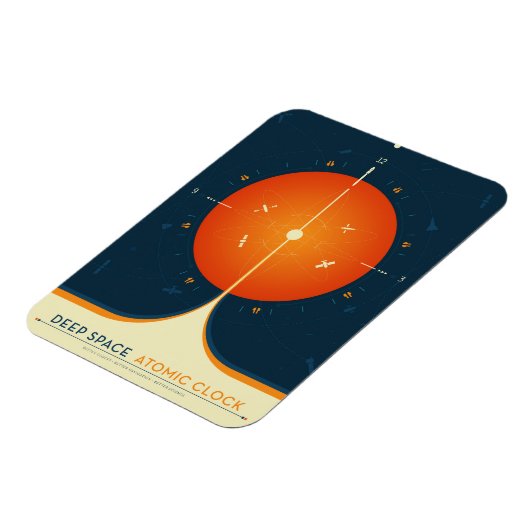 Deep Space Atomic Clock Poster, Orange Version. Magnet (Linke Seite)