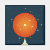 Deep Space Atomic Clock Poster, Orange Version. Magnet (Vorne)