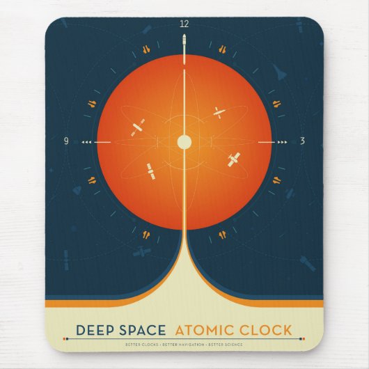Deep Space Atomic Clock Poster, Orange Version. Mousepad (Vorne)