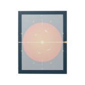 Deep Space Atomic Clock Poster, Orange Version. Notizblock (Rotiert)