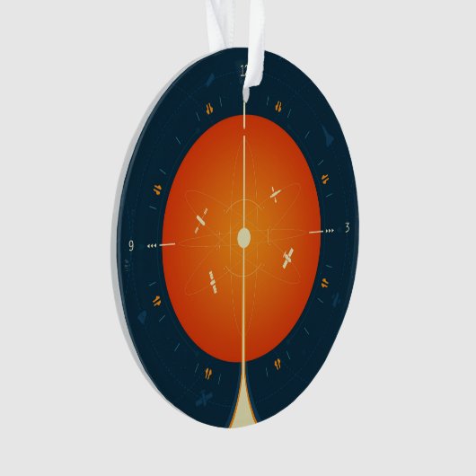 Deep Space Atomic Clock Poster, Orange Version. Ornament (Vorderseite)