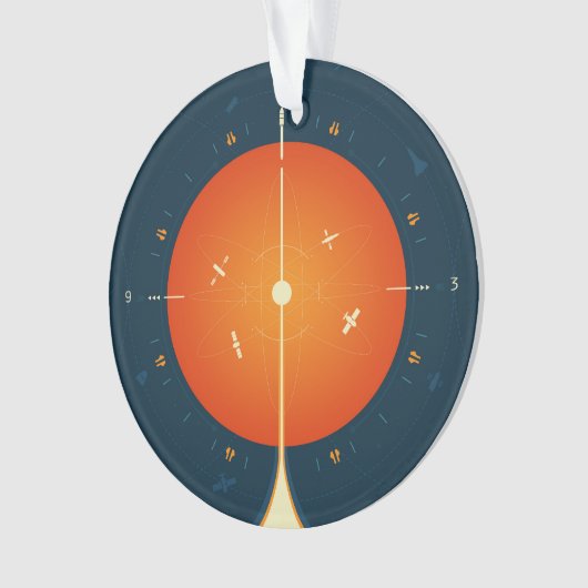 Deep Space Atomic Clock Poster, Orange Version. Ornament (Vorderseite)