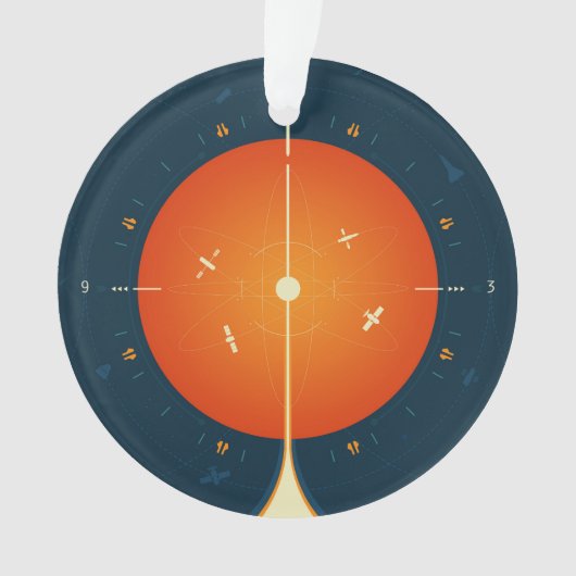Deep Space Atomic Clock Poster, Orange Version. Ornament (Vorderseite)
