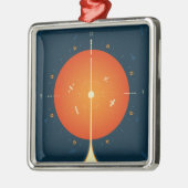 Deep Space Atomic Clock Poster, Orange Version. Ornament Aus Metall (Links)
