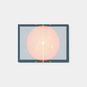 Deep Space Atomic Clock Poster, Orange Version. Post-it Klebezettel