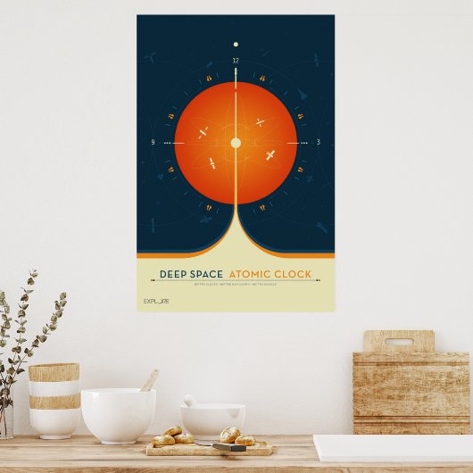 Deep Space Atomic Clock Poster, Orange Version. Poster (Küche)