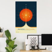 Deep Space Atomic Clock Poster, Orange Version. Poster (Heimbüro)