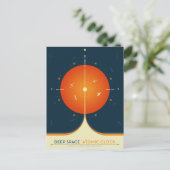 Deep Space Atomic Clock Poster, Orange Version. Postkarte (Stehend Vorderseite)