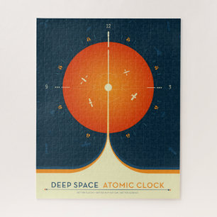 Deep Space Atomic Clock Poster, Orange Version. Puzzle