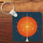 Deep Space Atomic Clock Poster, Orange Version. Schlüsselanhänger (Vorderseite)