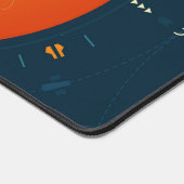 Deep Space Atomic Clock Poster, Orange Version. Schreibtischunterlage (Ecke)