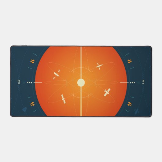 Deep Space Atomic Clock Poster, Orange Version. Schreibtischunterlage (Vorderseite)