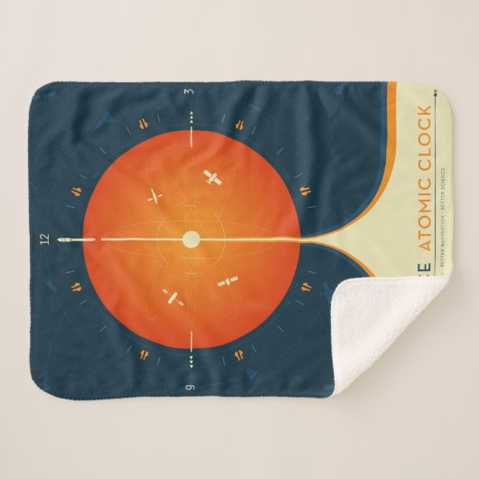 Deep Space Atomic Clock Poster, Orange Version. Sherpadecke (Vorderseite (Horizontal))