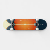 Deep Space Atomic Clock Poster, Orange Version. Skateboard (Horizontal)