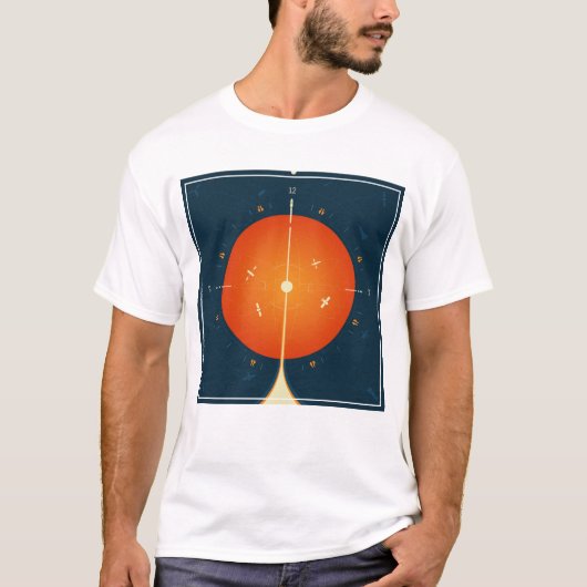 Deep Space Atomic Clock Poster, Orange Version. T-Shirt (Vorderseite)