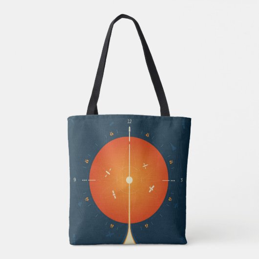 Deep Space Atomic Clock Poster, Orange Version. Tasche (Rückseite)